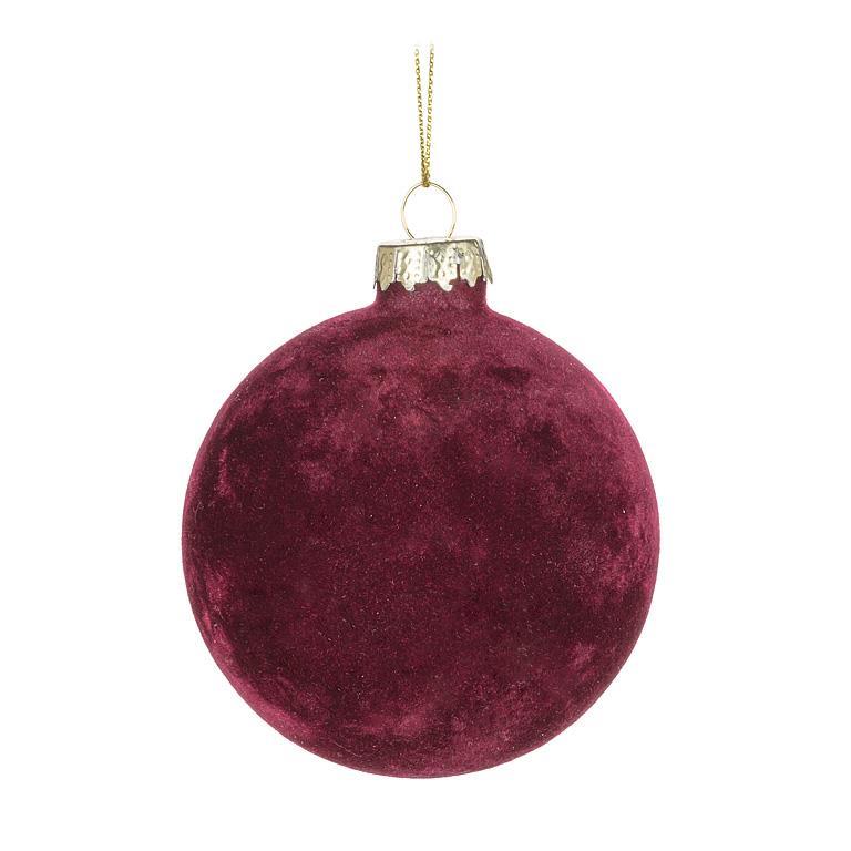 Velvet Ball Ornament - Burgundy