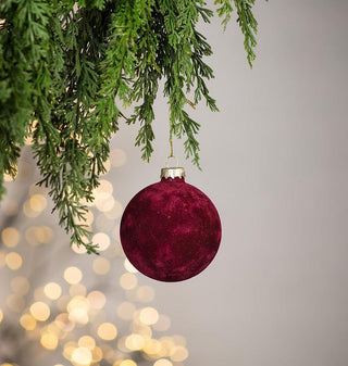 Velvet Ball Ornament - Burgundy