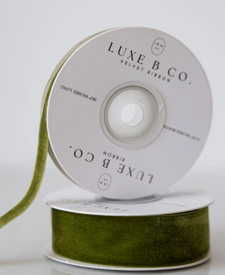 Luxe B Co. Sage Green Velvet Ribbon Small