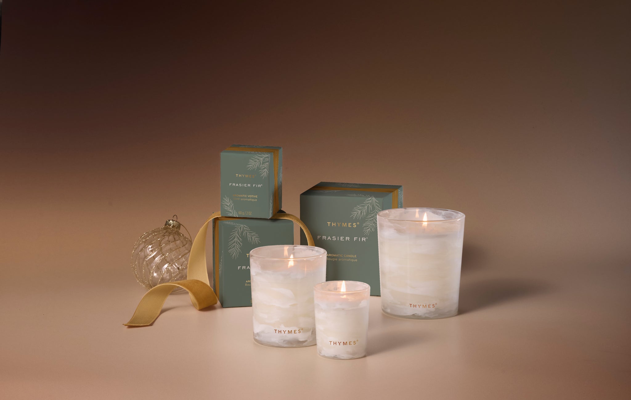 Thymes Frasier Fir Tidings Poured Candle Set