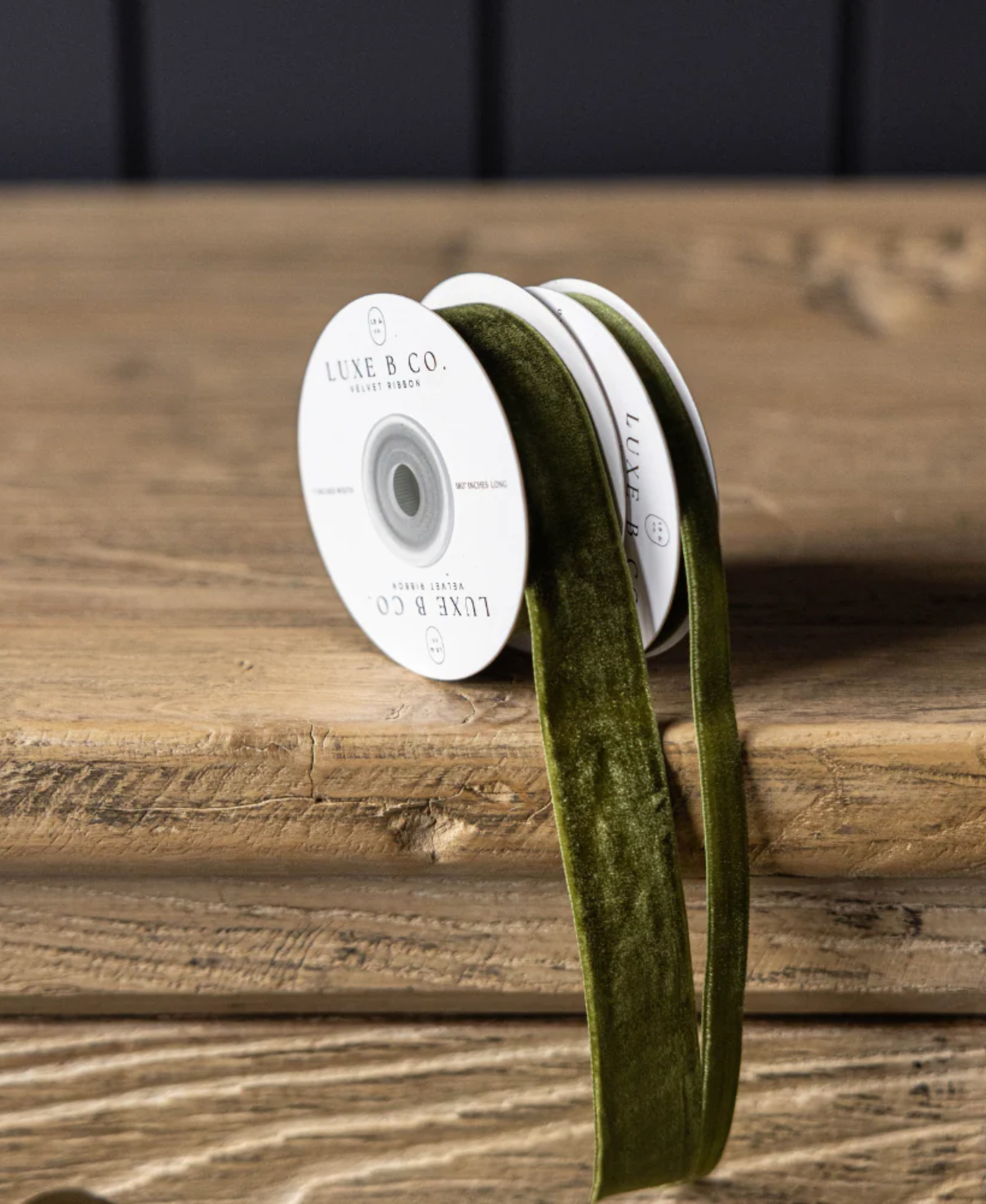 Luxe B Co. Sage Green Velvet Ribbon Medium