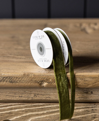 Luxe B Co. Sage Green Velvet Ribbon Medium