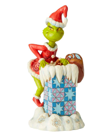 Jim Shore Grinch Climbing in Chimney Hanging Ornament