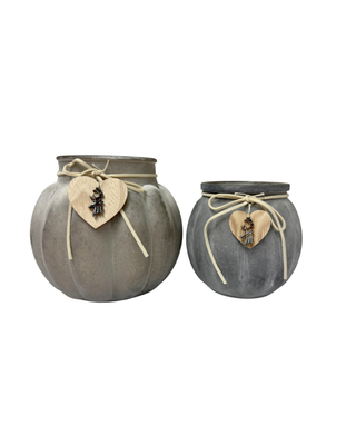 Grey Frosted Glass Candle Holder With Heart