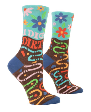 Blue Q I Dig Dirt W-Crew Socks