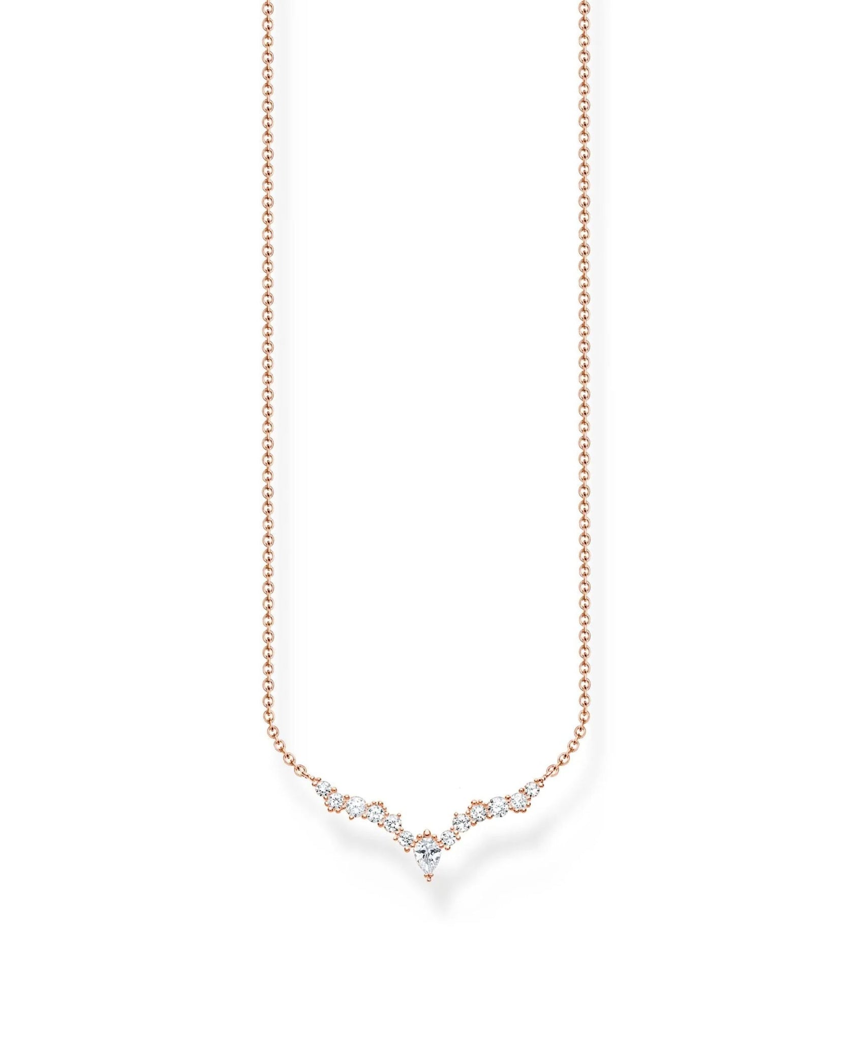 Thomas Sabo Ice Crystals Sterling Silver Necklace - Rose Gold