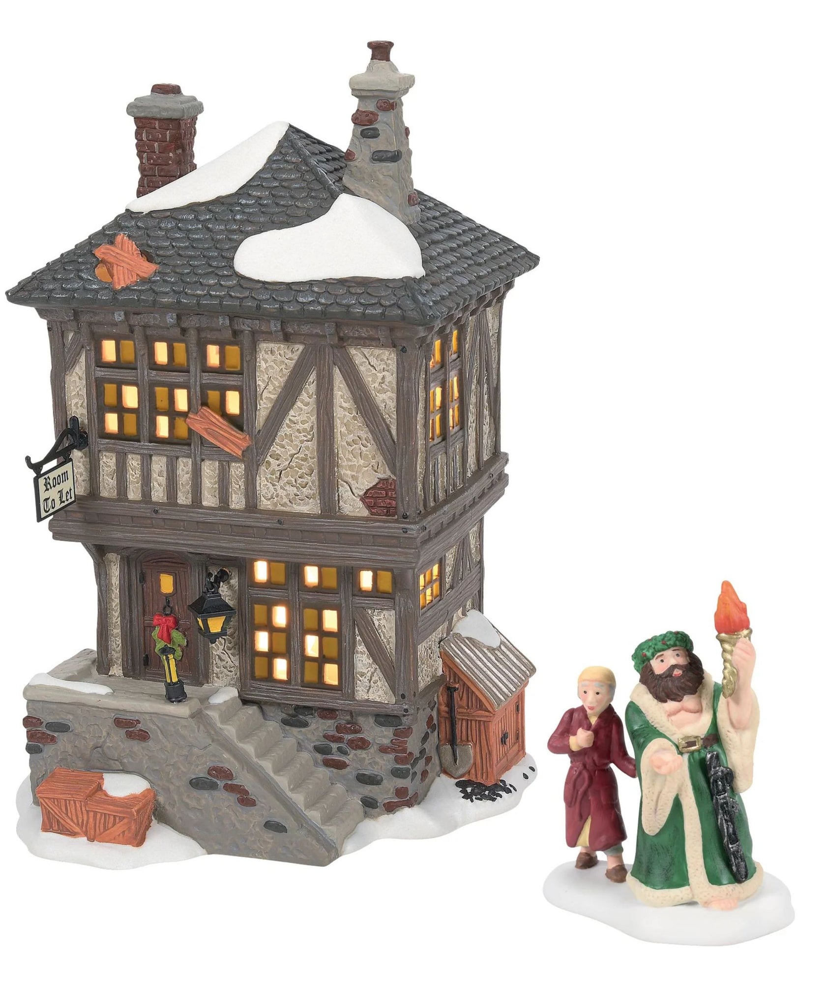 Department 56 Dickens Village Visiting The Miner's Home (set of 2)