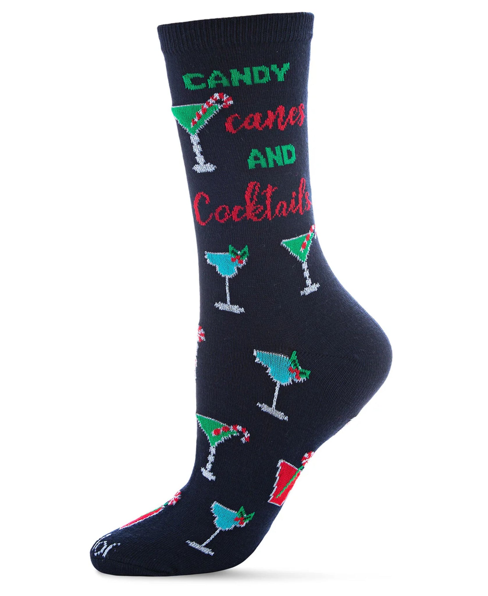 Women's Candy & Cocktails Holiday Crew Socks