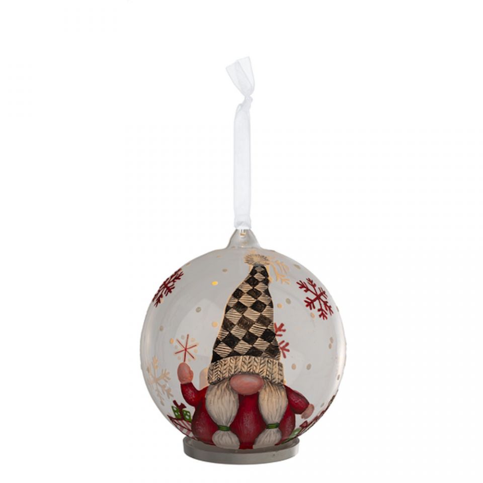 LED Glass Gnome Ornaments