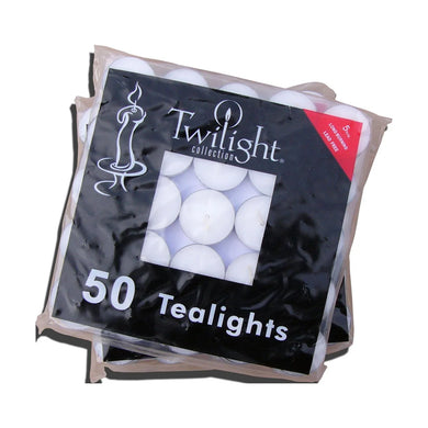 Twilight Wax Unscented Tealights - 50 Pack - White