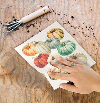 Colourful Pumpkins Swedish Dishcloth