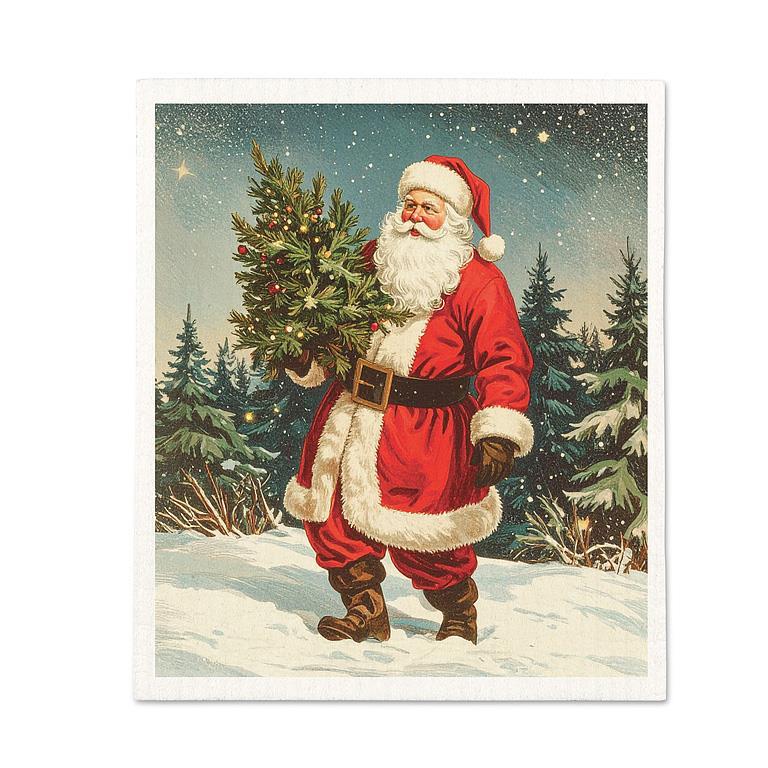 Vintage Santa Swedish Dishcloth
