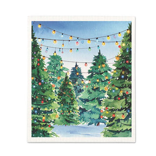 Christmas Tree Lot Swedish Dishcloth