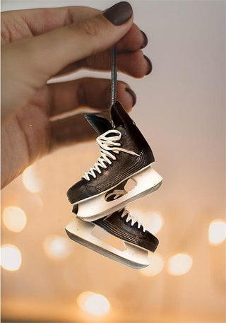 Pair Of Black Hockey Skates Ornament
