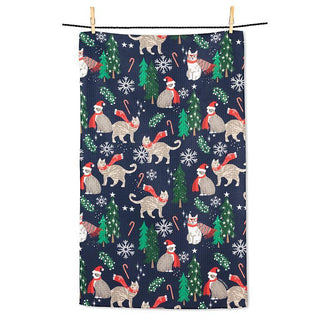 Holiday Cats Kitchen Towel