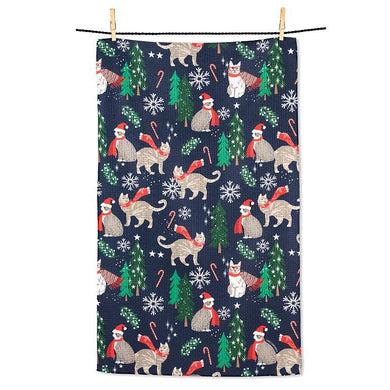 Holiday Cats Kitchen Towel