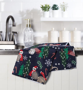 Holiday Cats Kitchen Towel