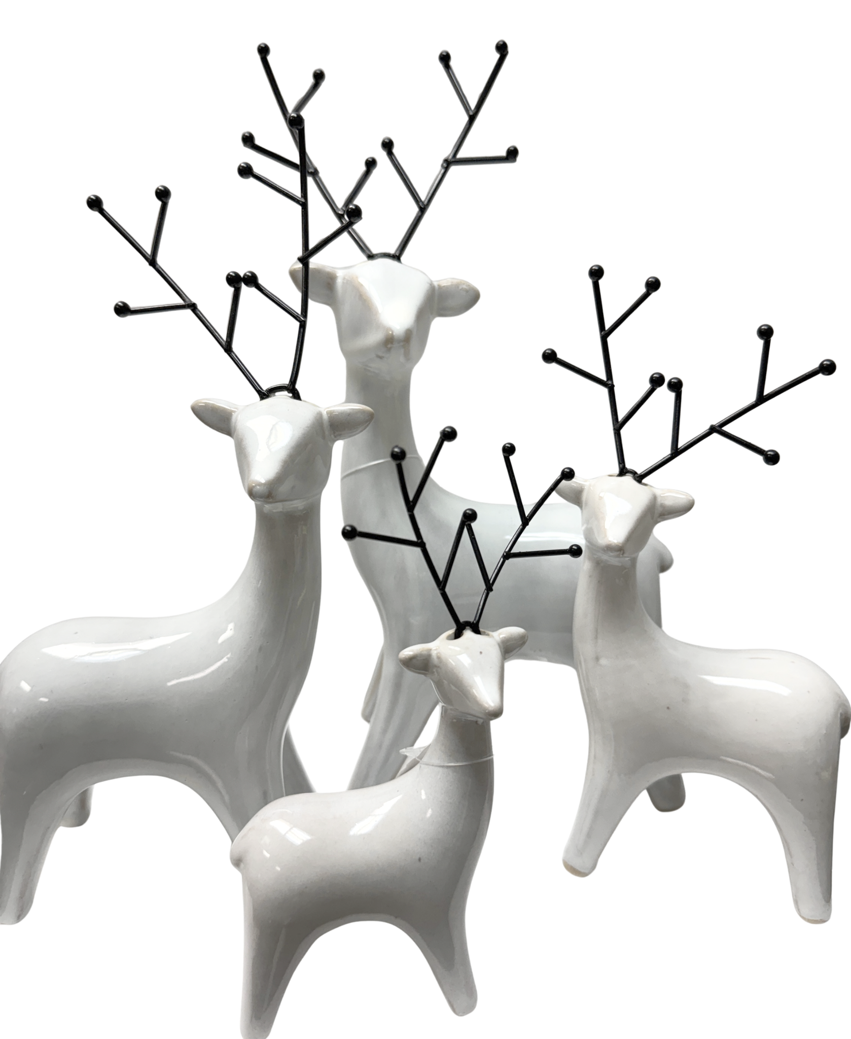 Ceramic White Glazed Deer