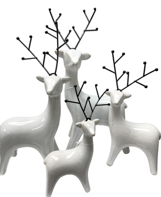 Ceramic White Glazed Deer