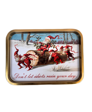 Vintage Style Metal Christmas Trays
