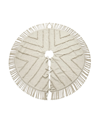 Natural Tufted Chevron Tree Skirt