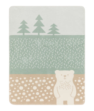 David Fussenegger Mila Forest Bear Baby Blanket Light Green 75x100 cm