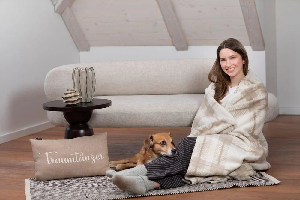 David Fussenegger Savona Throw Tartan Ecru - 200 x150 cm