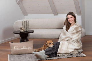 David Fussenegger Savona Throw Tartan Ecru - 200 x150 cm