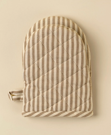 Hampton Stripe Oven Mitt - Sand