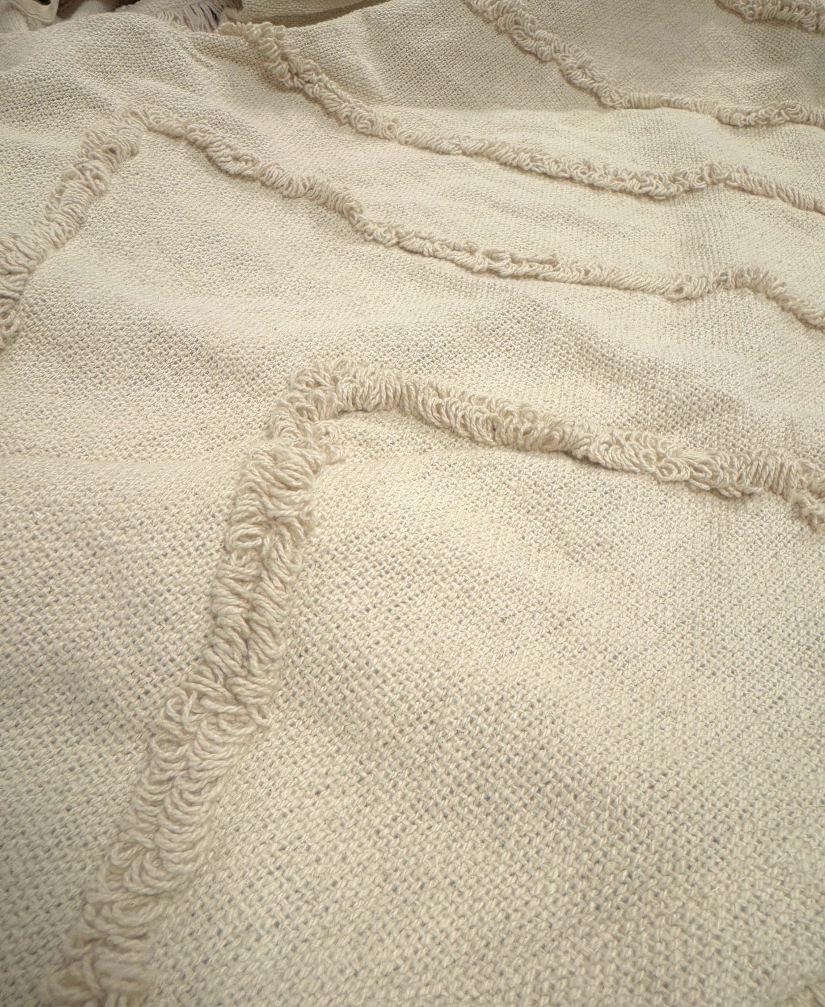 Natural Tufted Chevron Tree Skirt