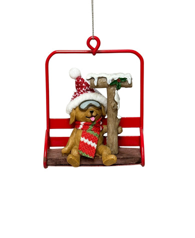 Ski Lift Monogram Ornament - T