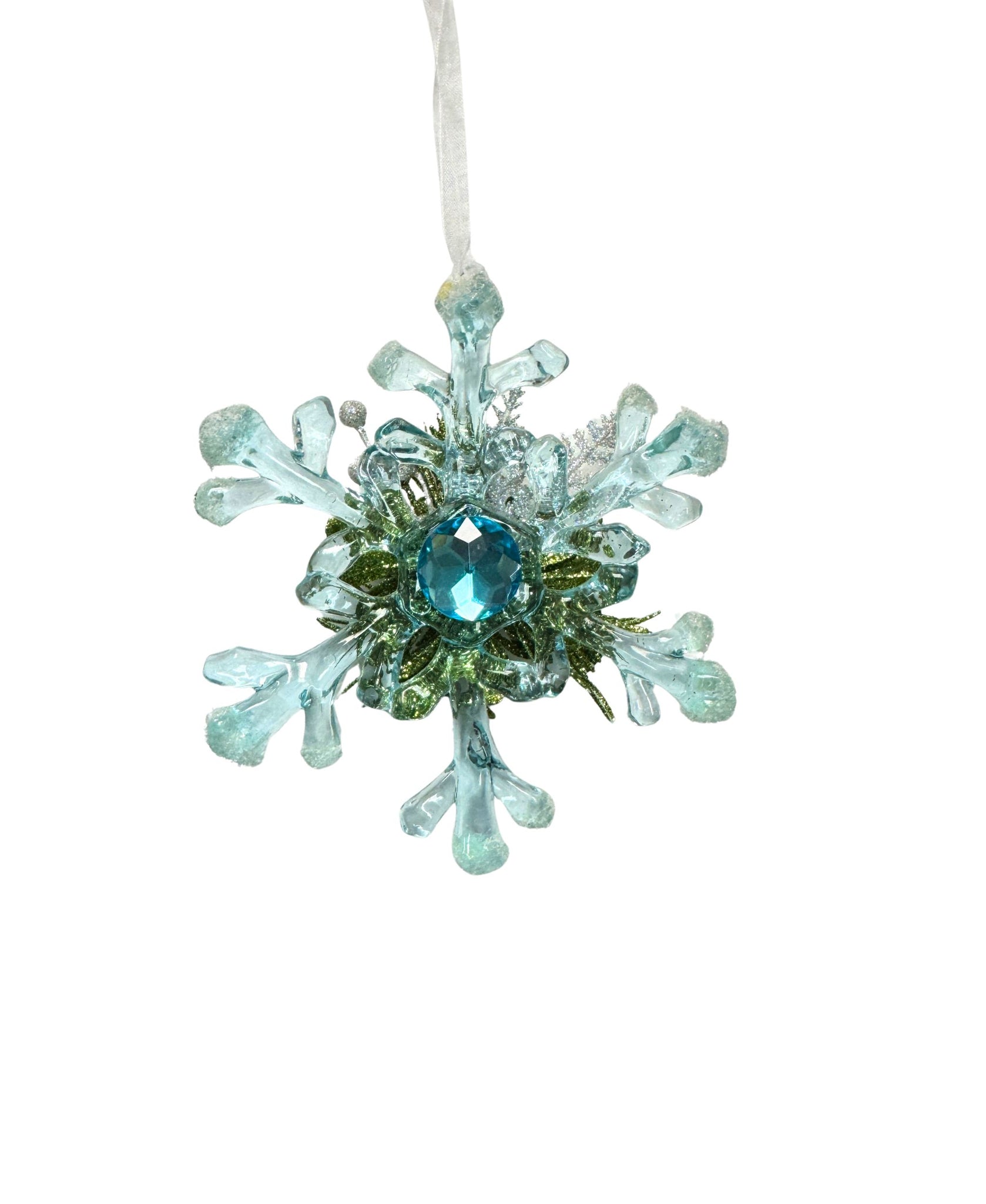 Kissing Krystals Winter Ice Snowflake Ornament
