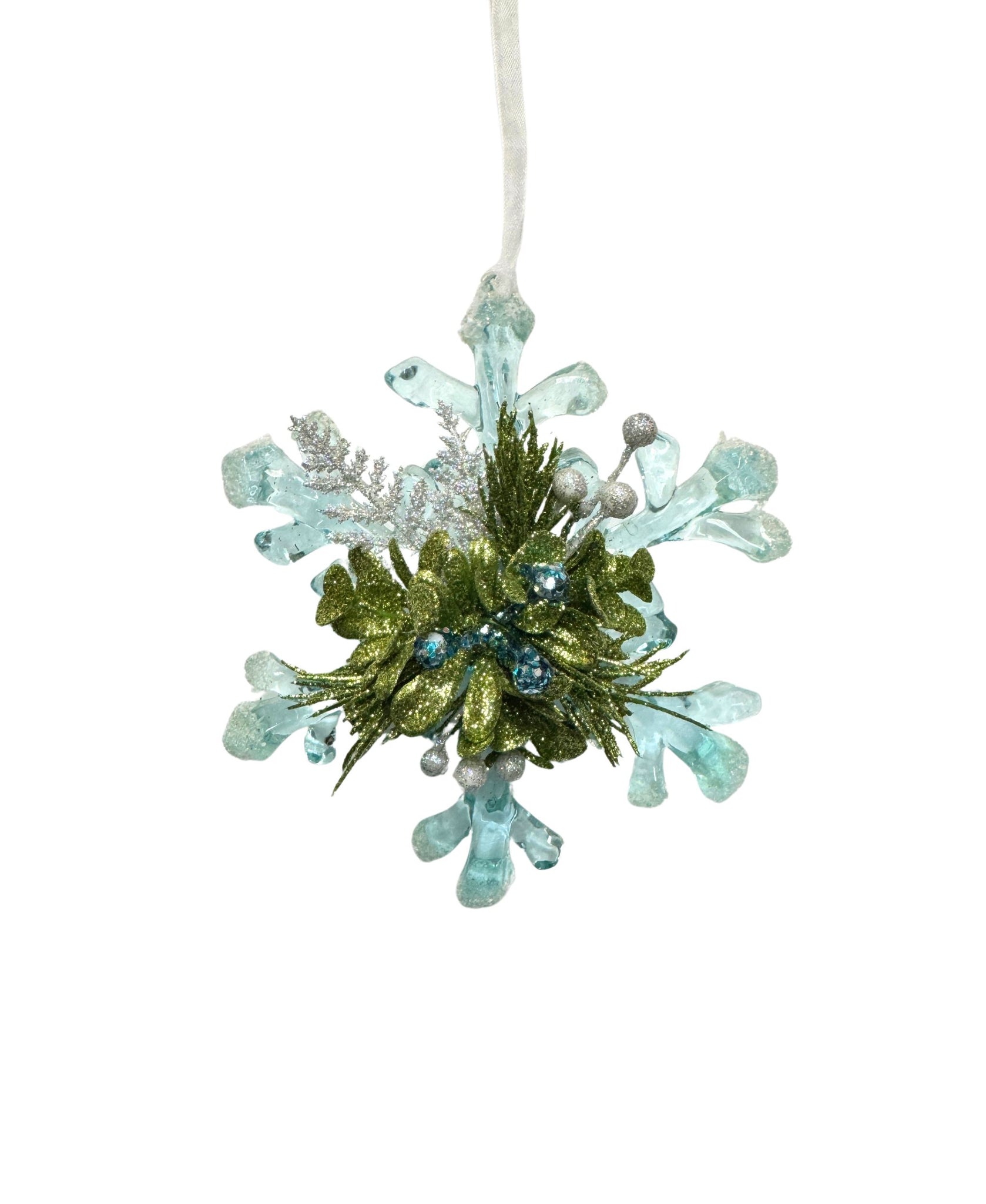 Kissing Krystals Winter Ice Snowflake Ornament