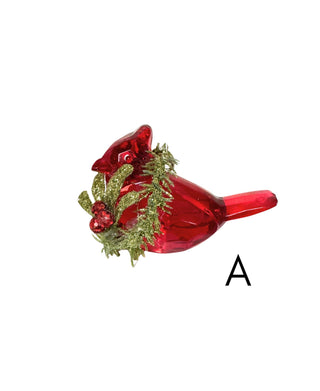 Teeny Cardinal Mistletoe Ornaments