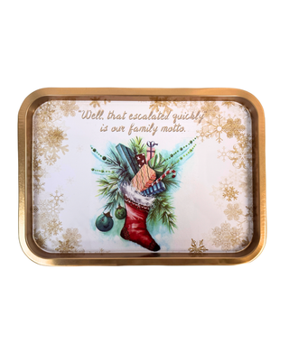 Vintage Style Metal Christmas Trays