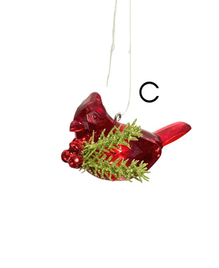 Teeny Cardinal Mistletoe Ornaments