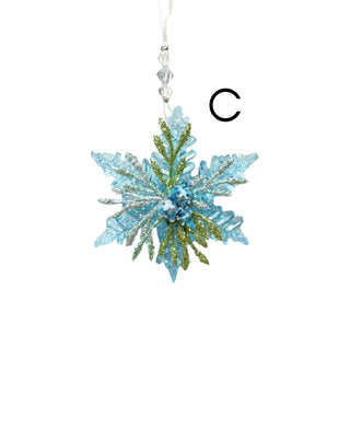 Teeny Winter Ice Snowflake Ornaments