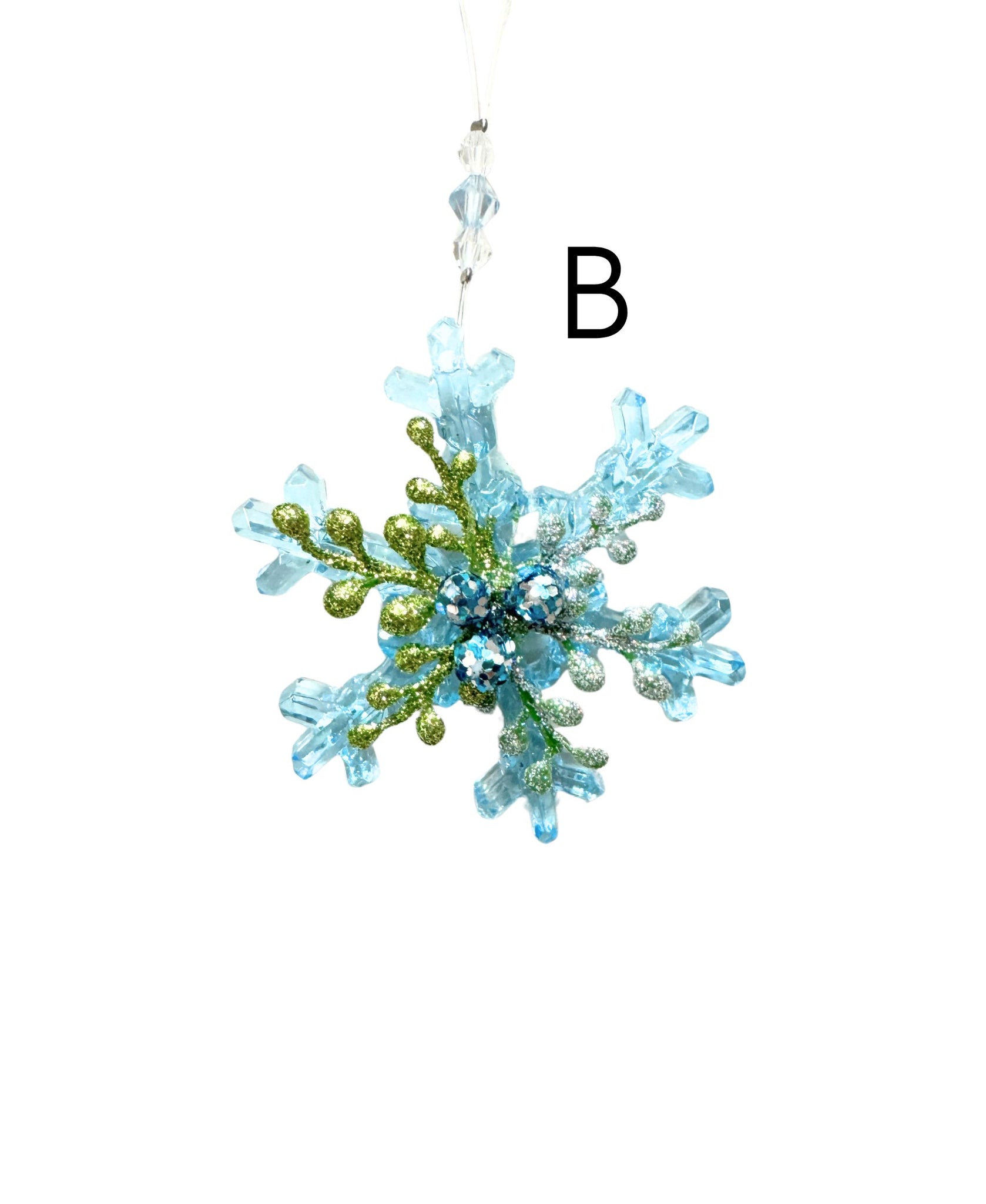 Teeny Winter Ice Snowflake Ornaments