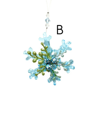 Teeny Winter Ice Snowflake Ornaments