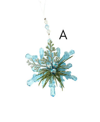 Teeny Winter Ice Snowflake Ornaments