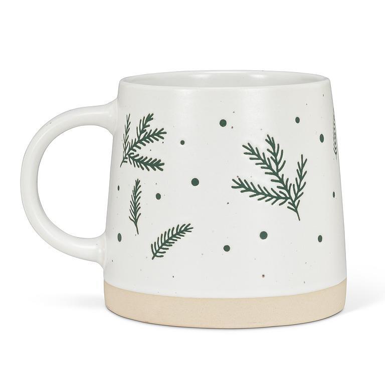 Wide Based Mug With Pine Branches