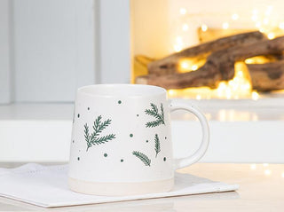 Wide Based Mug With Pine Branches