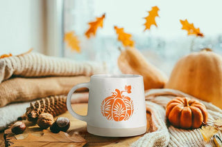 Wide Based Mug With Pumpkins