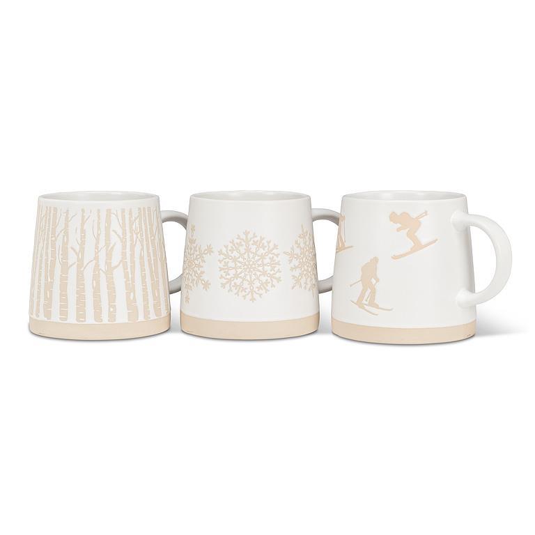 Wide Based Mug With Snowflake Row