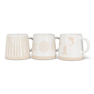 Wide Based Mug With Snowflake Row