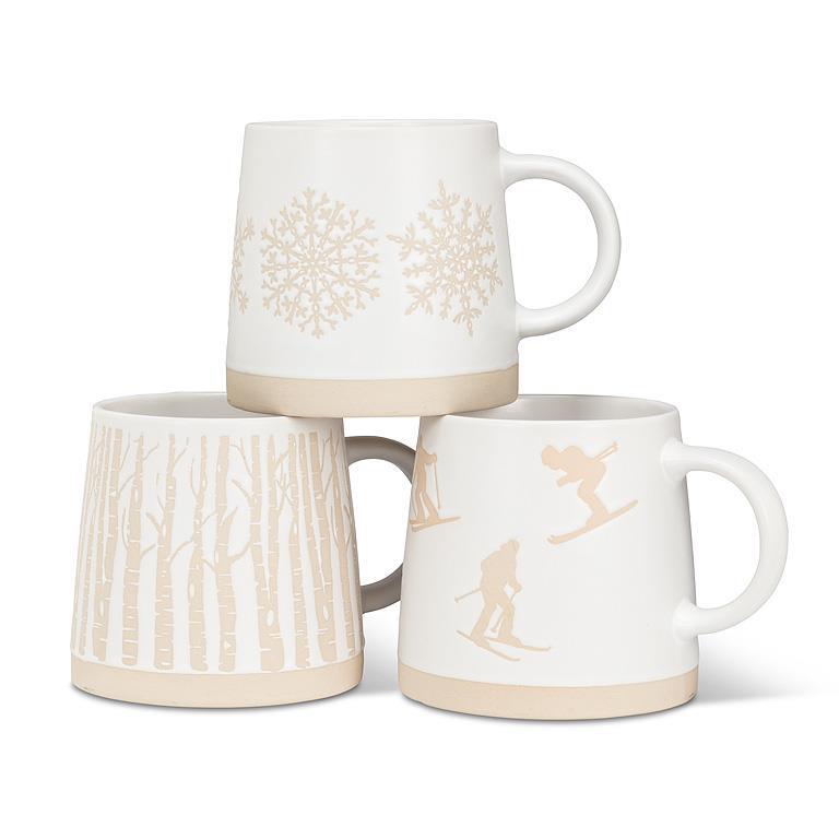 Wide Based Mug With Snowflake Row