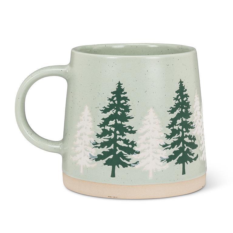 Wide Based Mug With Pine Trees