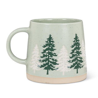 Wide Based Mug With Pine Trees