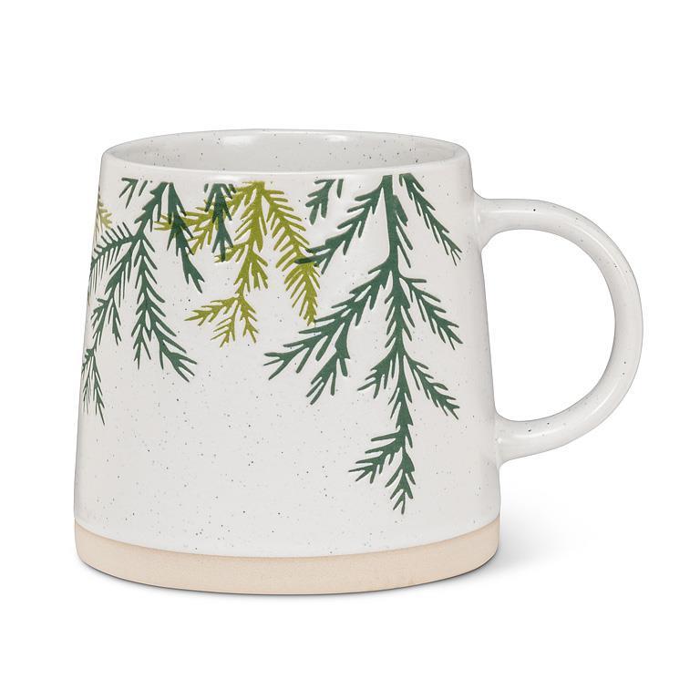 Wide Based Mug With Cedar Branches