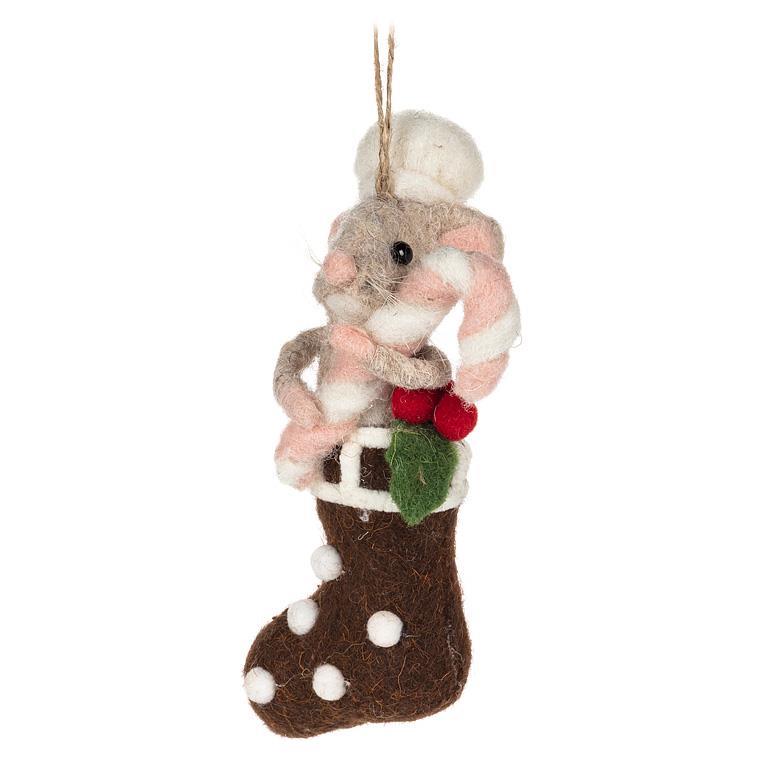 Mouse In Stocking Ornament